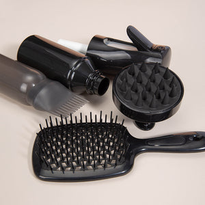High Pressure Spray Bottle Cleaning Silicone Shampoo Brush Hollow Comb Hair Care Hair Dyeing Comb Suit
