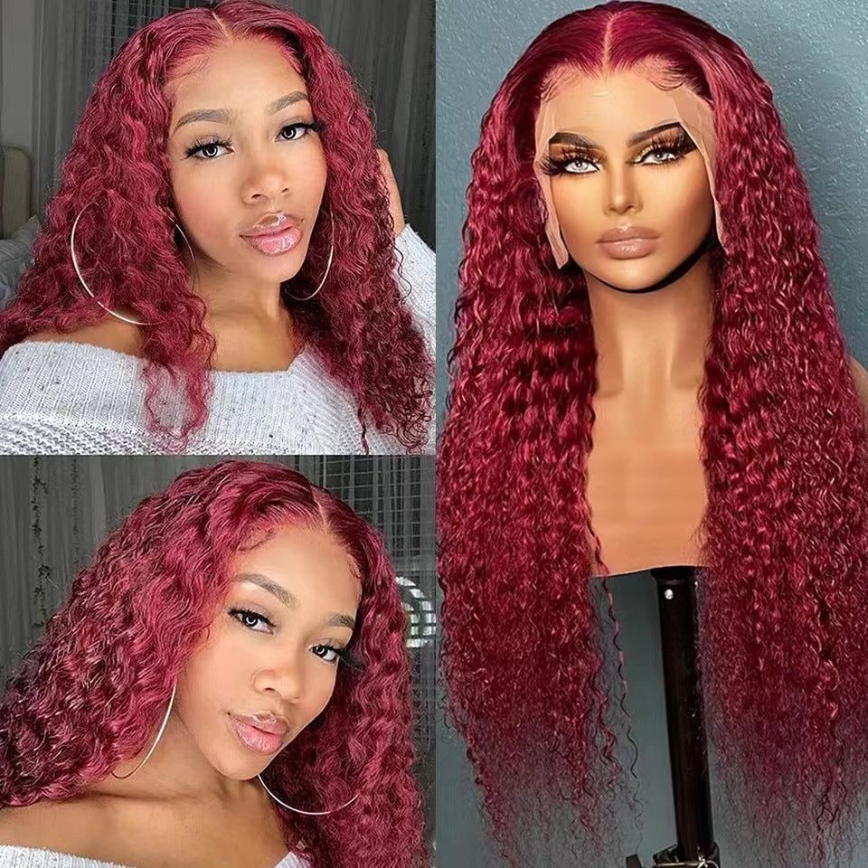 Wine Red Long Lace Front Wig – Creative Versatile Style, High Temperature Fiber