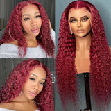 Wine Red Long Lace Front Wig – Creative Versatile Style, High Temperature Fiber
