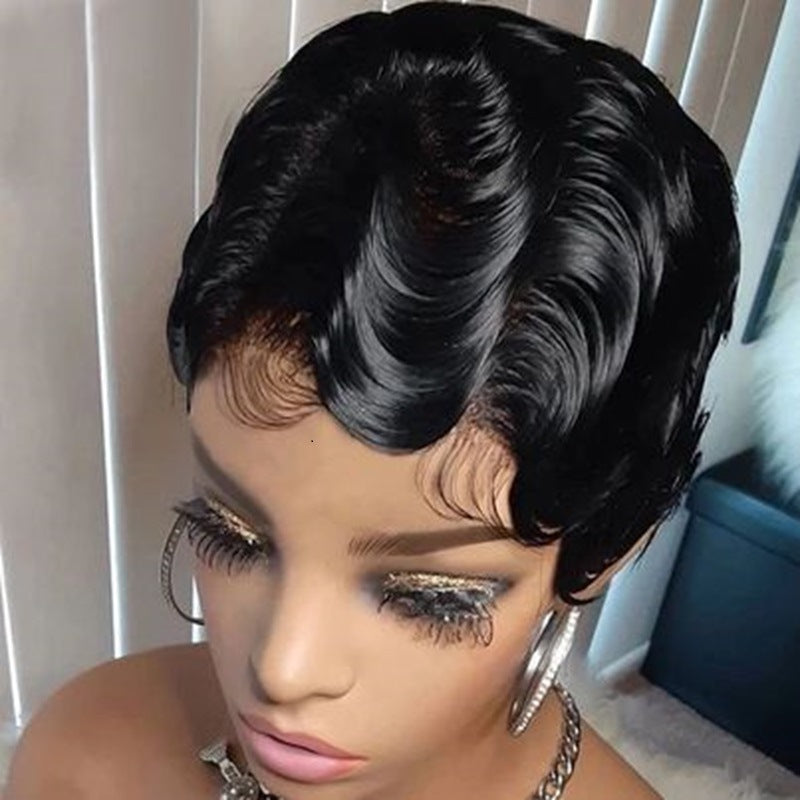 Human Hair Body Wave Pixie Cut Bob Wig – T Frontal Deep Wave Short Lace Wig