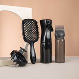 High Pressure Spray Bottle Cleaning Silicone Shampoo Brush Hollow Comb Hair Care Hair Dyeing Comb Suit
