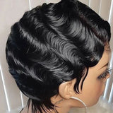 Human Hair Body Wave Pixie Cut Bob Wig – T Frontal Deep Wave Short Lace Wig